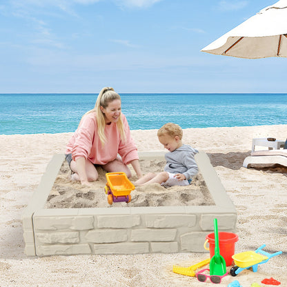 2 In 1 Sandbox | Outdoor Play Space with Cover White