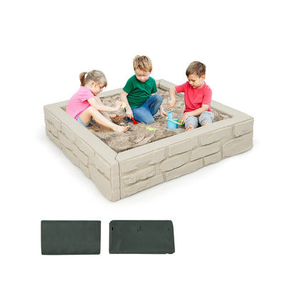 2 In 1 Sandbox | Outdoor Play Space with Cover White