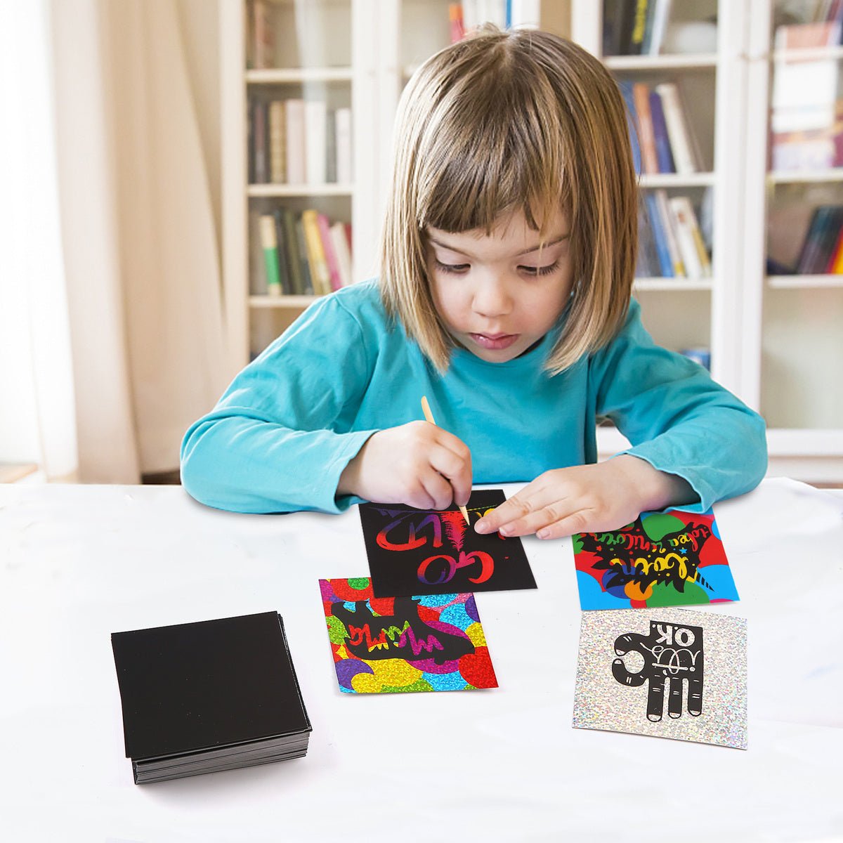 JarMelo Scratch Art Glittery Notes – Kids Mega Mart