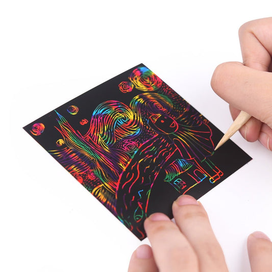 Colorful Scratch ART Notes Set for creative kids, ideal for fun and interactive home activities.