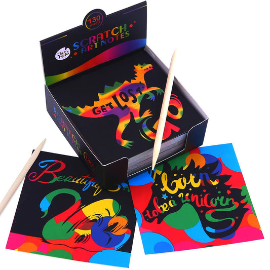 Colorful Scratch ART Notes Set for creative kids, perfect for home arts and crafts.