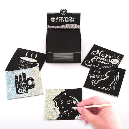 Colorful Scratch Art Shinning Notes for creative kids home craft projects and activities.