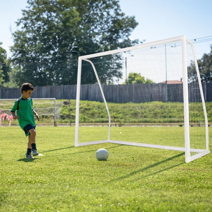 Soccer Goal | White UPVC Frame, Net & Cones for Backyard Play