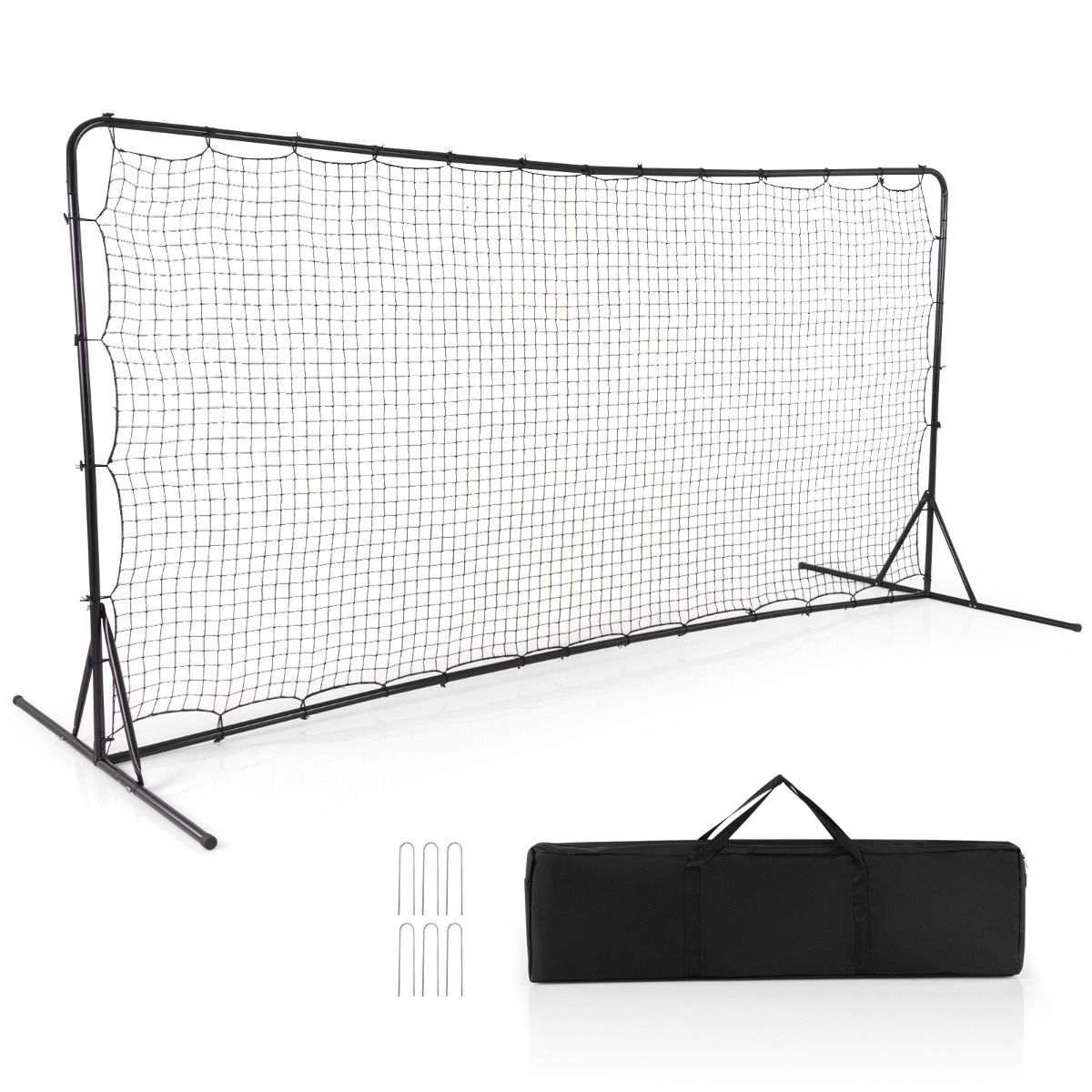 Soccer Rebounder Net | 375cm Wide Black Mesh for Skill Training