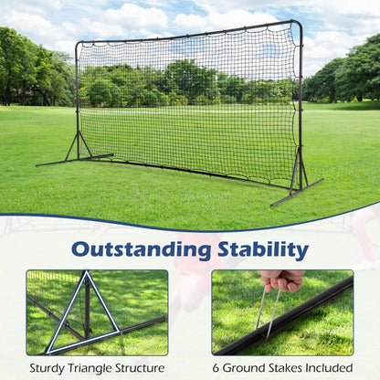 Soccer Rebounder Net | 375cm Wide Black Mesh for Skill Training