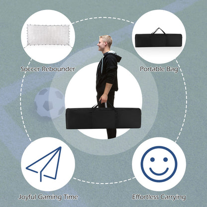 White Soccer Rebounder Net 375cm x 185cm | With Carry Bag