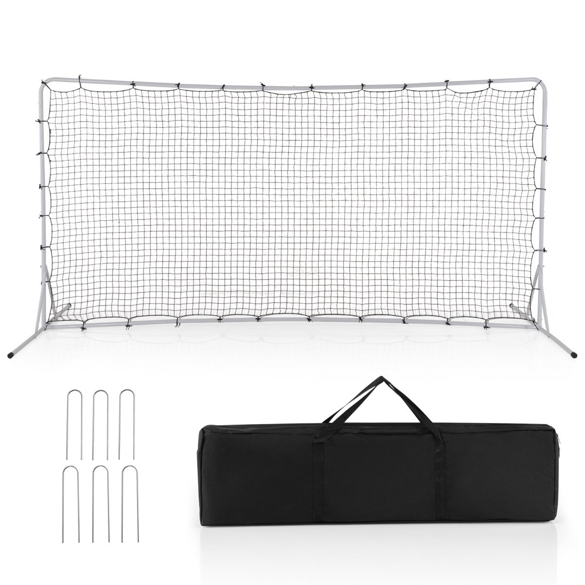 White Soccer Rebounder Net 375cm x 185cm | With Carry Bag