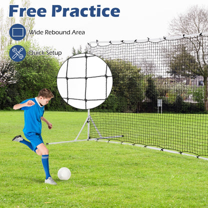 White Soccer Rebounder Net 375cm x 185cm | With Carry Bag