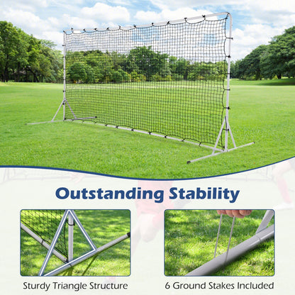 White Soccer Rebounder Net 375cm x 185cm | With Carry Bag