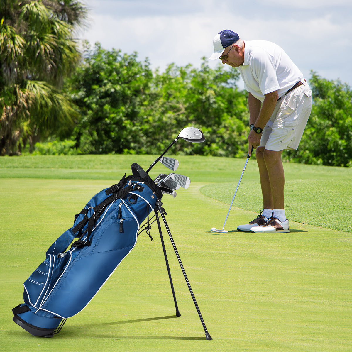 Ultra Lightweight Golf Bag with 4-Way Top Dividers for Golf Course & Travel-Navy
