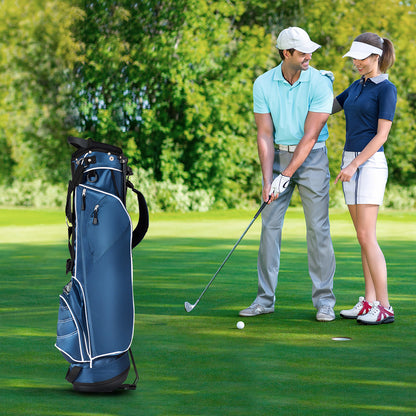 Ultra Lightweight 3.5lb Golf Bag 4 Way Dividers Blue Stand Bag