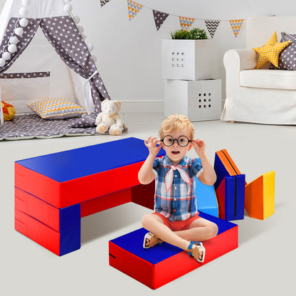 Kids foam sofa set with climbing blocks for active play at home