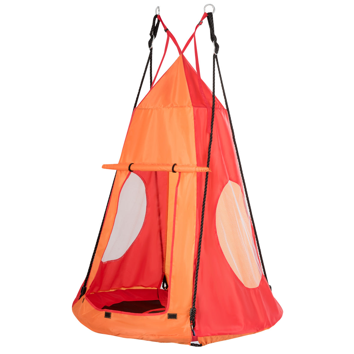 2 In 1 Tree Tent Swing Set | Green Adjustable Hanging Ropes