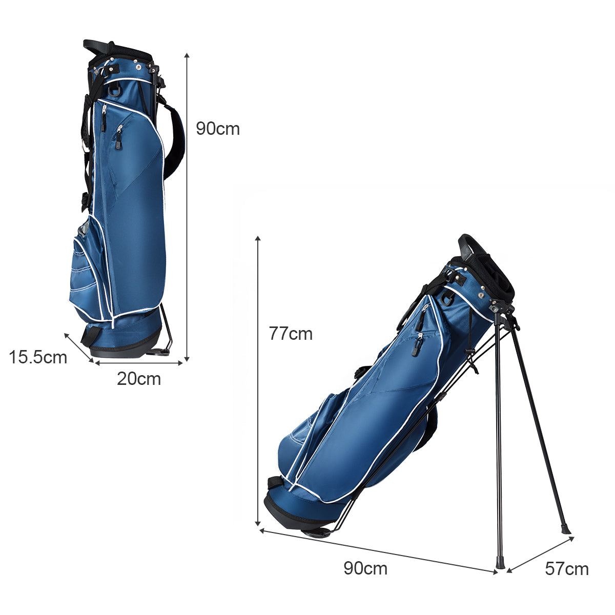 Ultra Lightweight 3.5lb Golf Bag 4 Way Dividers Blue Stand Bag