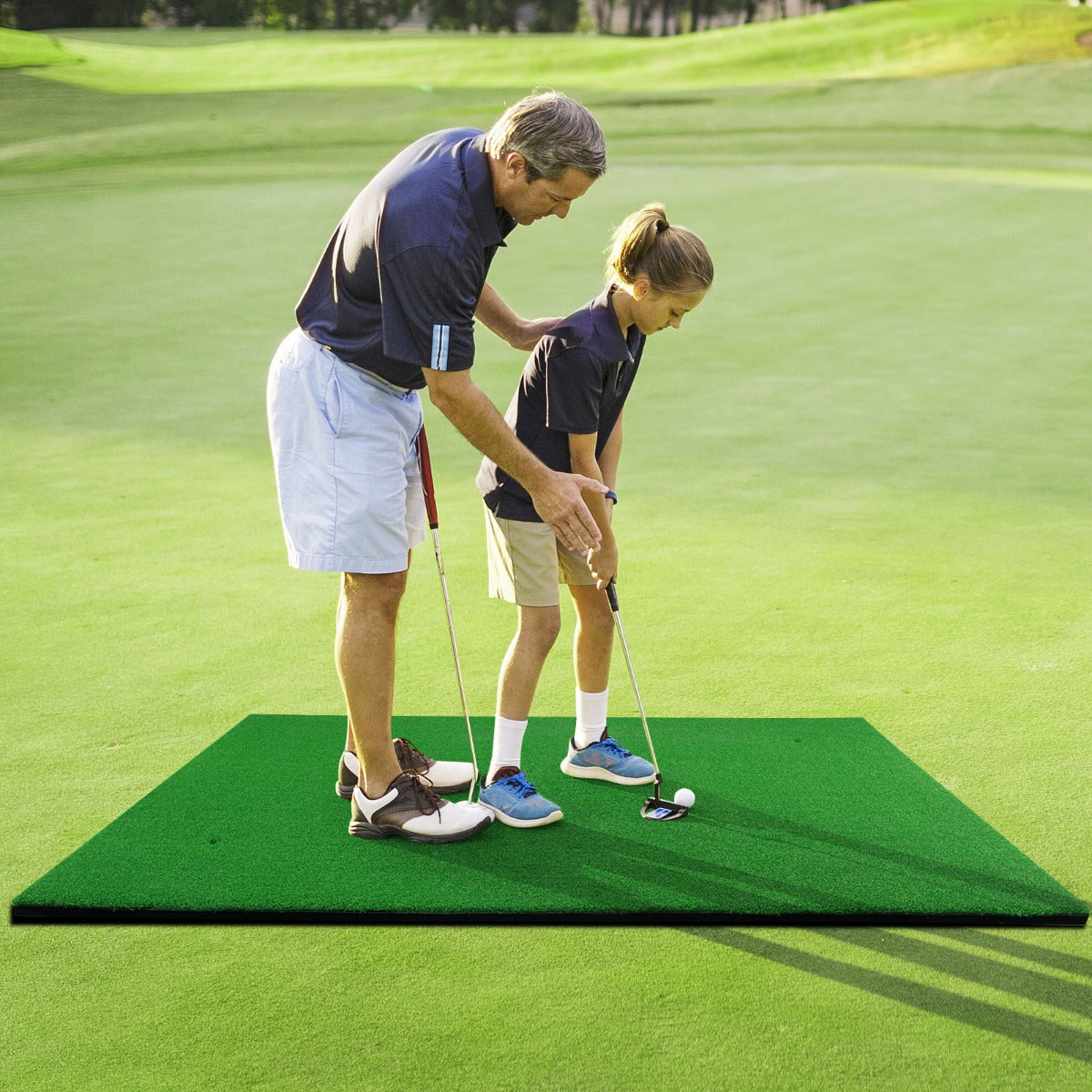 Green Golf Hitting Mat 1.5M x 1M | Synthetic Turf Practice