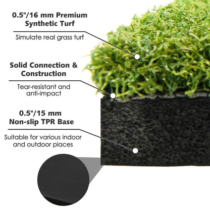Green Golf Hitting Mat 1.5M x 1M | Synthetic Turf Practice