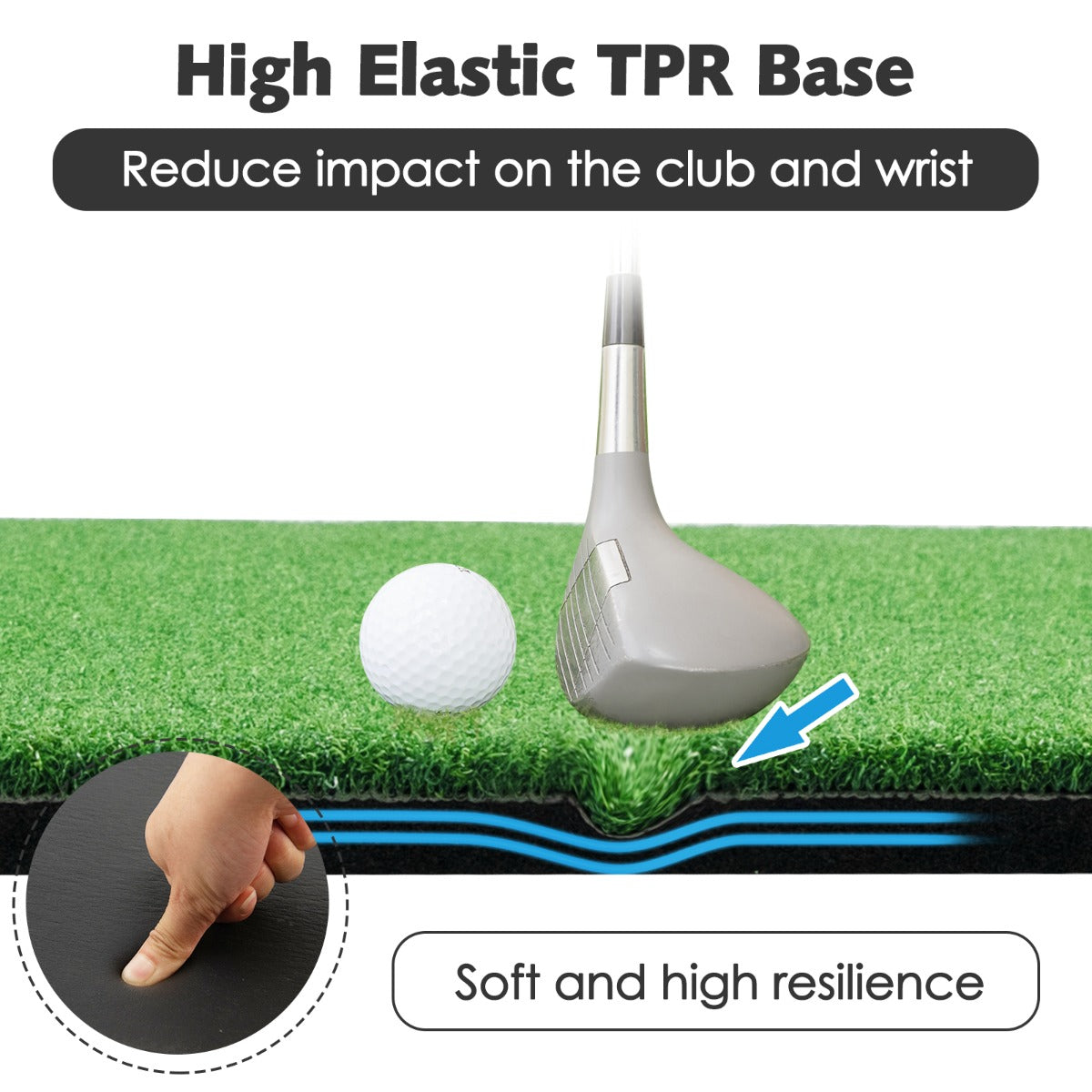 Green Golf Hitting Mat 1.5M x 1M | Synthetic Turf Practice