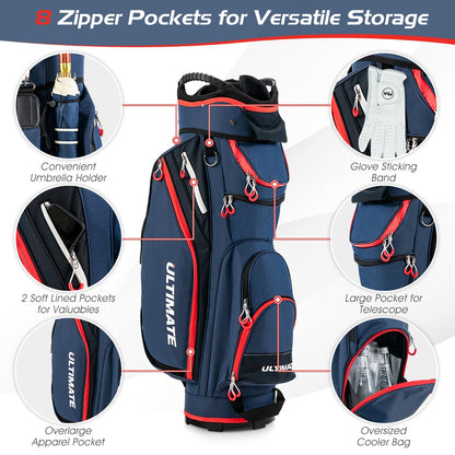 14-Way Golf Stand Bag with Cooler & 8 Pockets | Blue