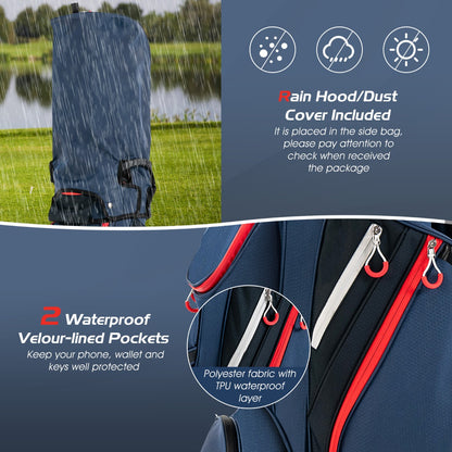14-Way Golf Stand Bag with Cooler & 8 Pockets | Blue