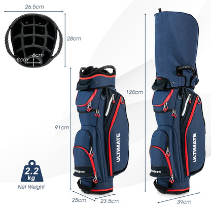 14-Way Golf Stand Bag with Cooler & 8 Pockets | Blue