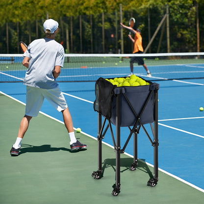 Blue Foldable Tennis Ball Cart | 150 Ball Capacity | Wheels