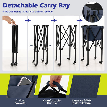 Blue Foldable Tennis Ball Cart | 150 Ball Capacity | Wheels