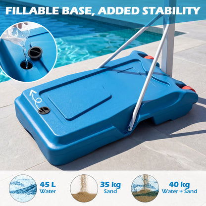 White Pool Basketball Hoop | Adjustable Height & Shatterproof Board