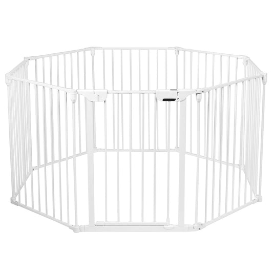 Spacious 8-Panel Baby Safety Enclosure in White - Kids Mega Mart