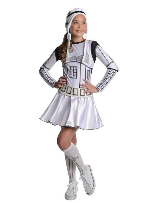 Official Disney Stormtrooper Girl Costume for kids play at home or Halloween dress-up.