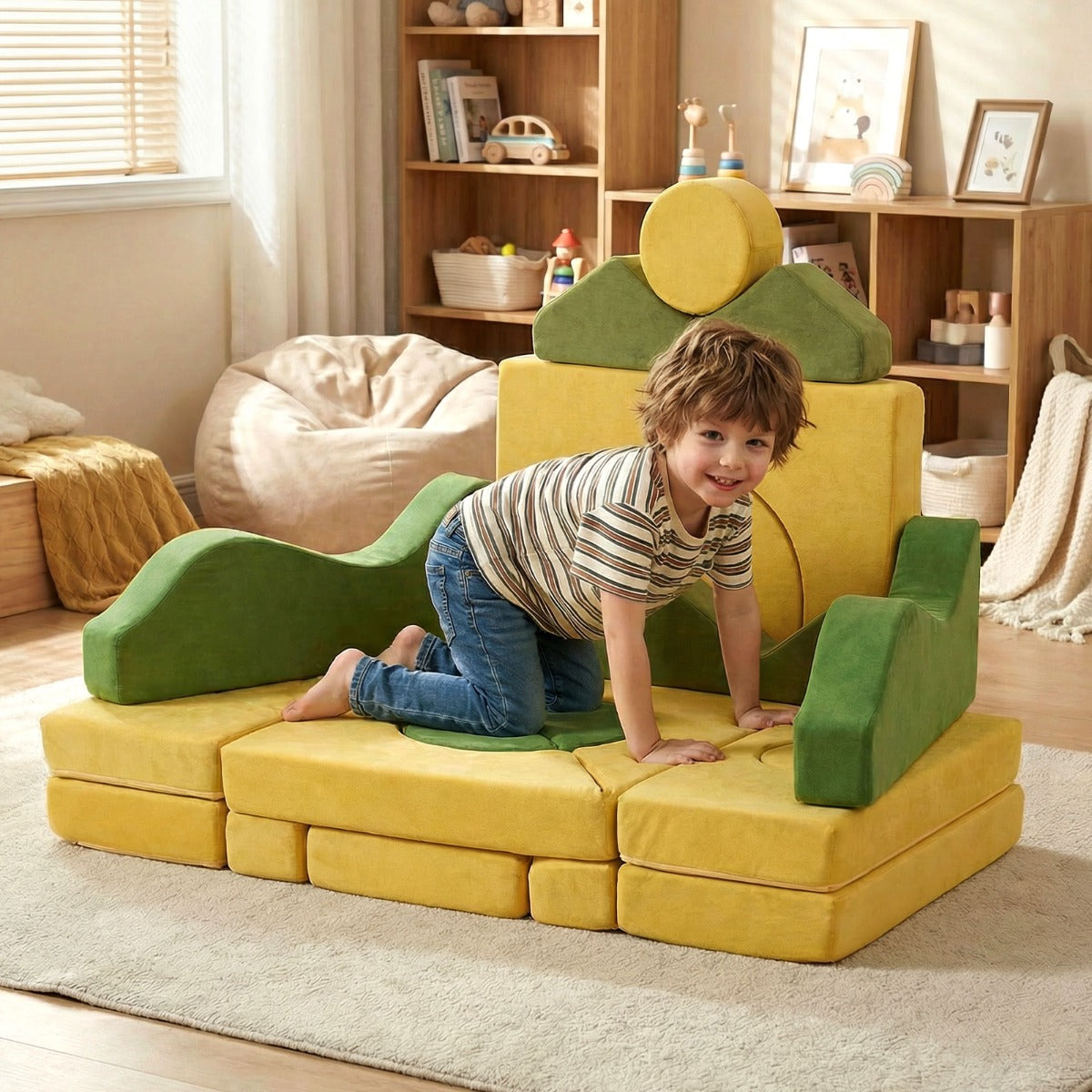 19 Pieces Sunrise Theme Toddler Foam Building Fort