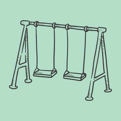 Metal swing set with multiple swings