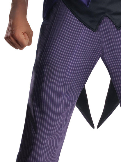 Adult Joker costume set by DC Comics with jacket, vest, and pants for kids dress-up play.