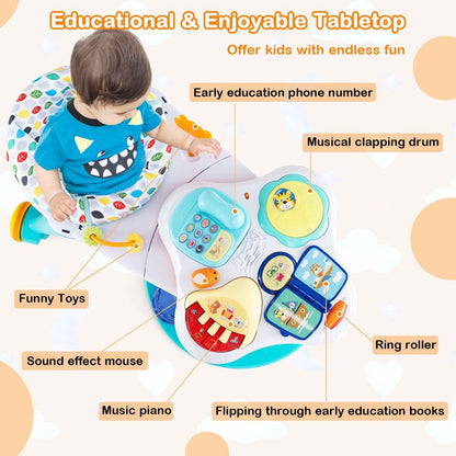 Baby Activity Center | White Adjustable 3-in-1 Fun Tabletop