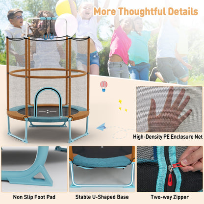 Orange Toddler Trampoline with Gymnastic Bar & Rings | 3-in-1