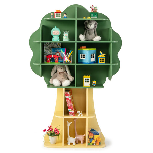 Green Tree Kids Bookshelf | Open Shelves With Anti-Tip Design