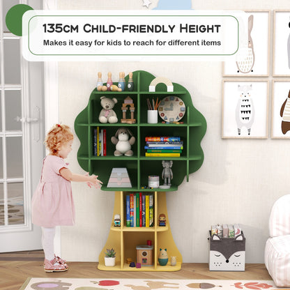 Green Tree Kids Bookshelf | Open Shelves With Anti-Tip Design