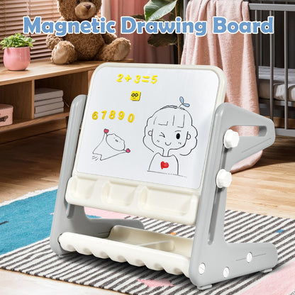 Kids Adjustable Drawing Table & Chair Set | Grey White