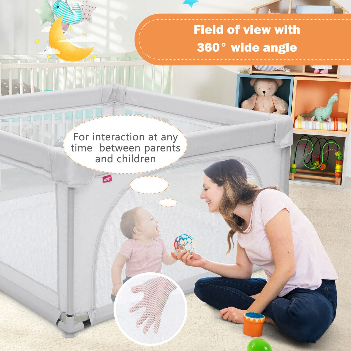 Playpen Baby Toddler Activity Fence Multicolor With 50 Ocean Balls