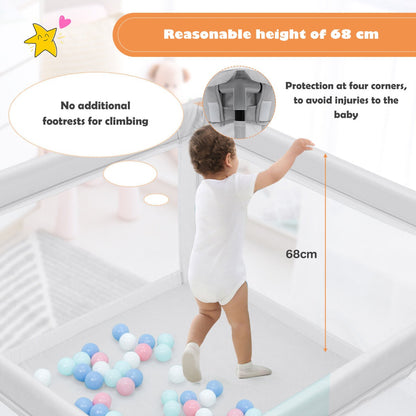 Playpen Baby Toddler Activity Fence Multicolor With 50 Ocean Balls