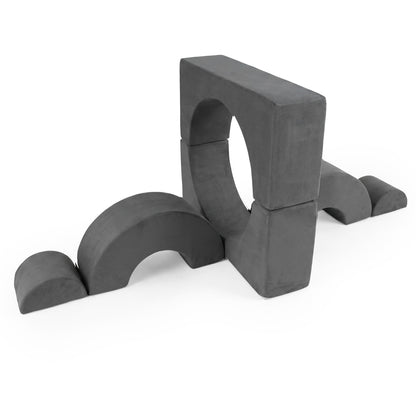 Grey Foam Climbing Block Set for Toddlers | 6-Piece Play Set