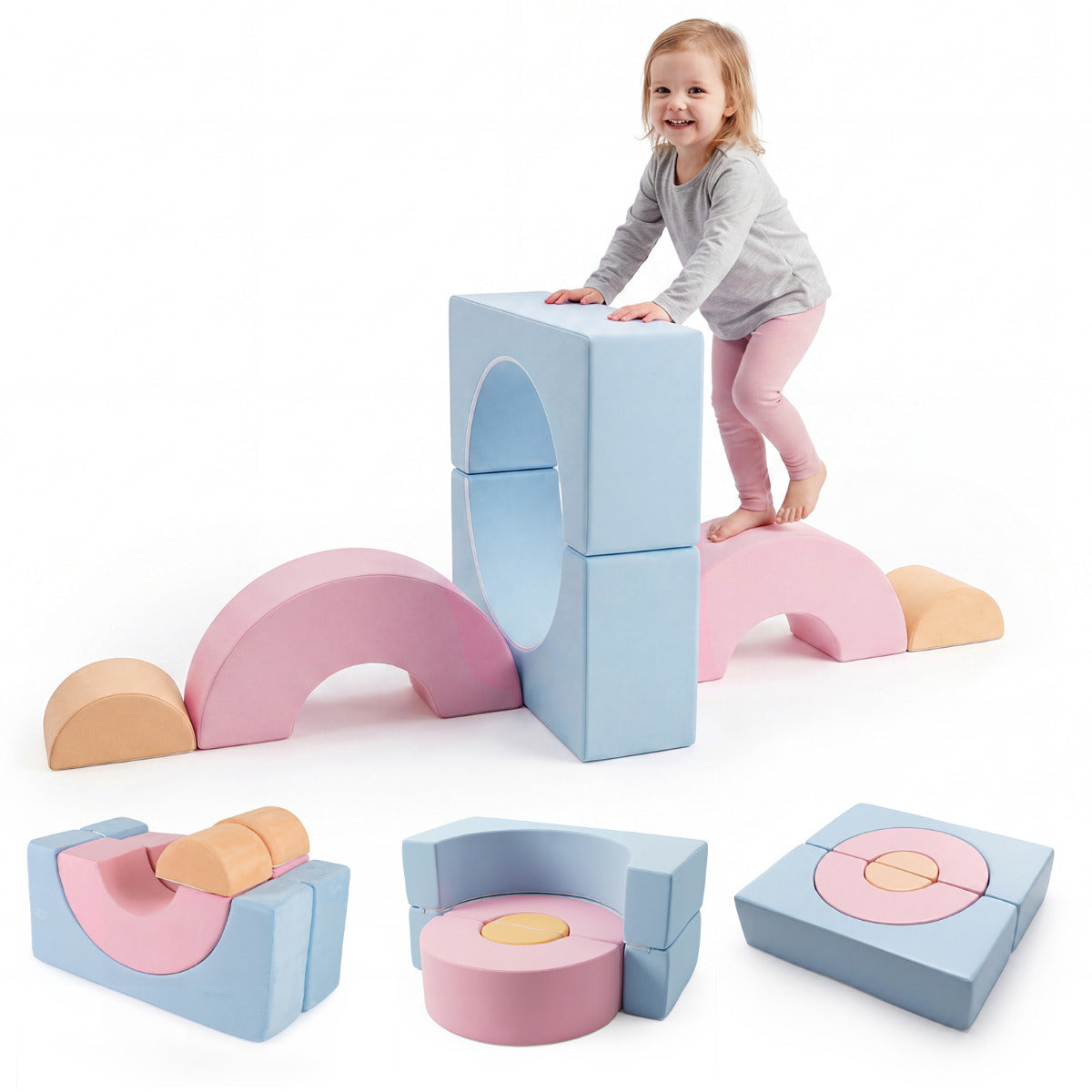 Colorful Foam Climbing Blocks | 6-Piece Toddler Play Set