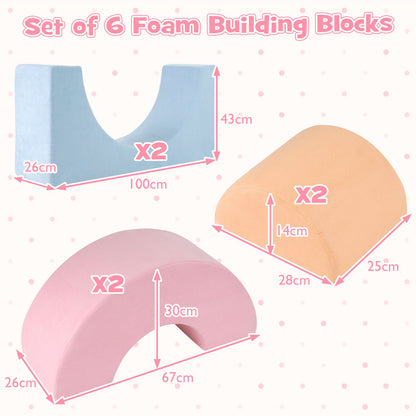Colorful Foam Climbing Blocks | 6-Piece Toddler Play Set