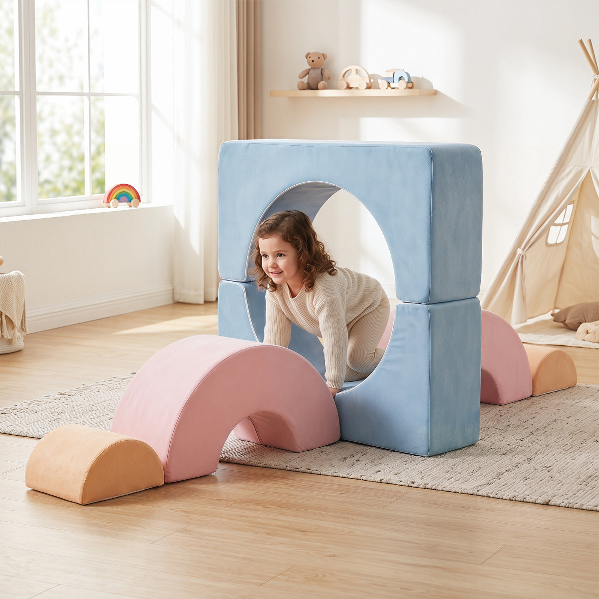 Colorful Foam Climbing Blocks | 6-Piece Toddler Play Set
