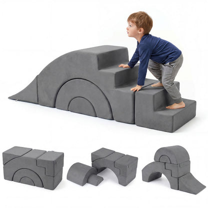Grey Foam Climbing Blocks | 5-Piece Soft Play Set for Toddlers
