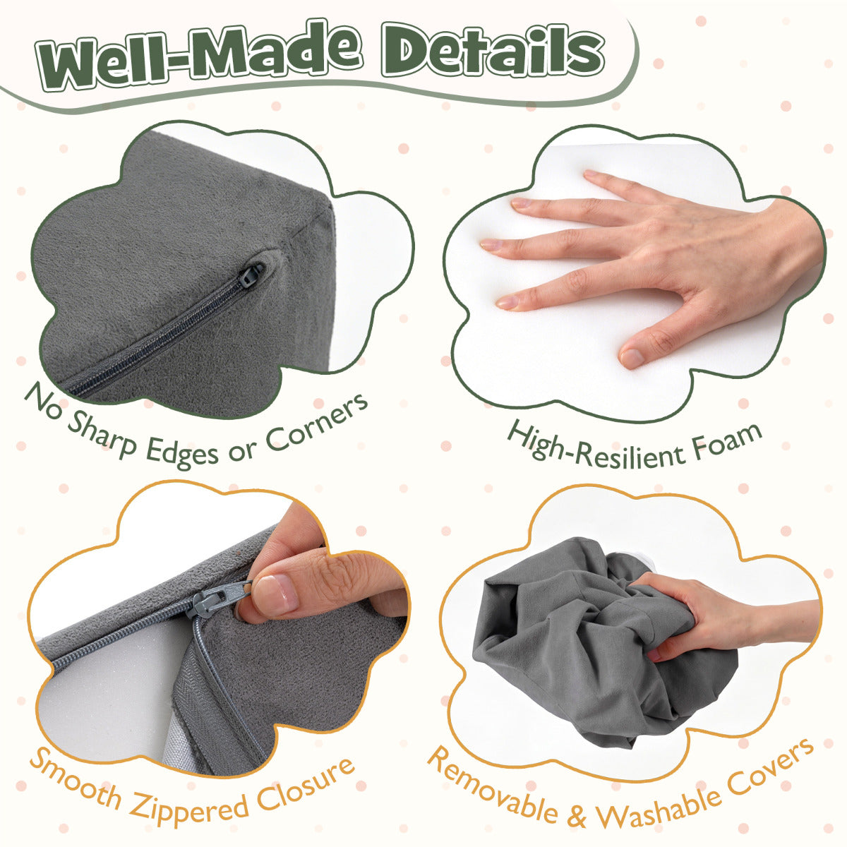 Grey Foam Climbing Blocks | 5-Piece Soft Play Set for Toddlers