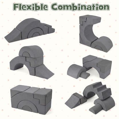 Grey Foam Climbing Blocks | 5-Piece Soft Play Set for Toddlers