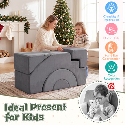 Grey Foam Climbing Blocks | 5-Piece Soft Play Set for Toddlers