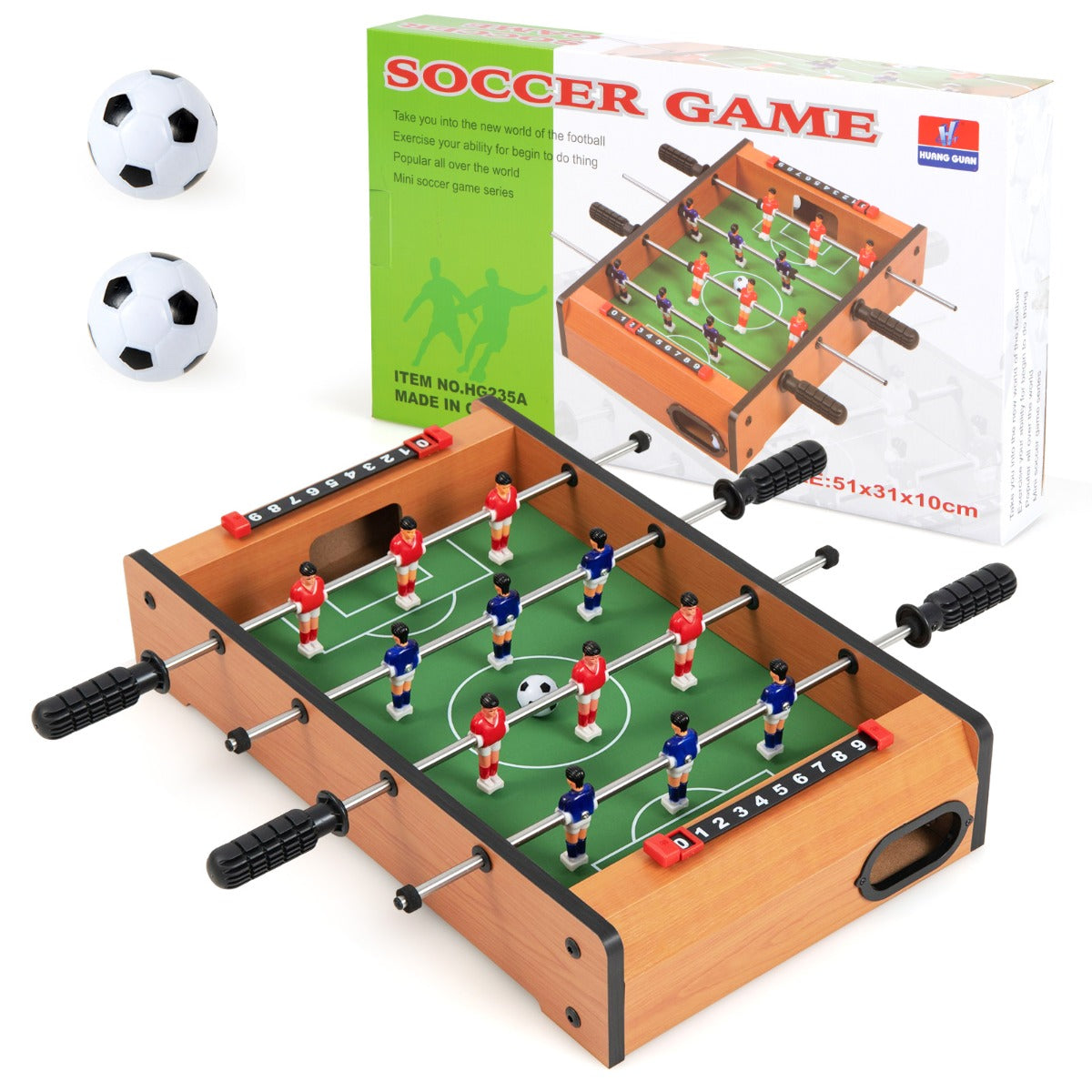 Mini Tabletop Foosball Soccer Game | 51cm, Portable Kids Football Table for Game Room fun.