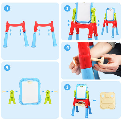 Blue Double Sided Chalkboard & Whiteboard Easel | Art Accessories