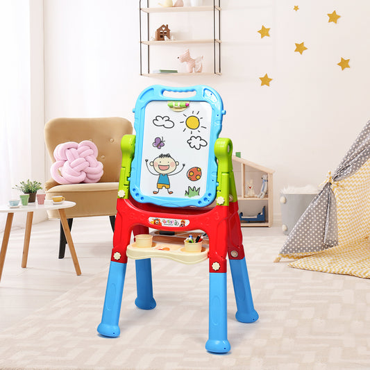 Costway Double Sided Chalkboard and Whiteboard with Art Accessories